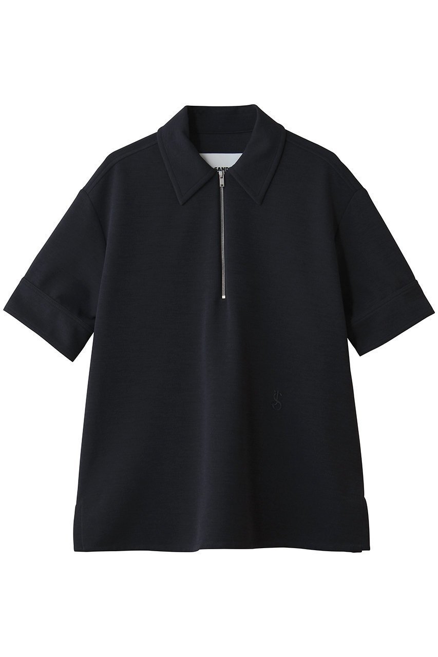 【ジル サンダー/JIL SANDER】のコットンブレンド ニットポロ Tシャツ インテリア・キッズ・メンズ・レディースファッション・服の通販 founy(ファウニー) 　ファッション　Fashion　レディースファッション　Fashion for Women　トップス・カットソー　Cut & Sew Tops　ニット　Knit Tops & Sweaters　シャツ・ブラウス・オフィスカジュアル　Elegant Blouses & Button-Ups　ロングTシャツ・Tシャツ　Longline T-Shirts & Tees　カジュアルプルオーバー・ニットトップス　Pullovers & Knit Tops / Casual Pullovers　ショート　Short, Short Length　スタイリッシュ　Stylish, Fashionable　スラックス　Slacks, Dress Pants　スリーブ　Sleeve, Long Sleeve / Short Sleeve　デニム　Denim, Jeans Material　ポロシャツ　Polo Shirt, Collared Tee　夏　Summer　定番　Standard, Basic Item　春　Spring　S/S・春夏　SS, Spring/Summer, Warm Season　ネイビー|ID: prp329100004876636 ipo3291000000036887601