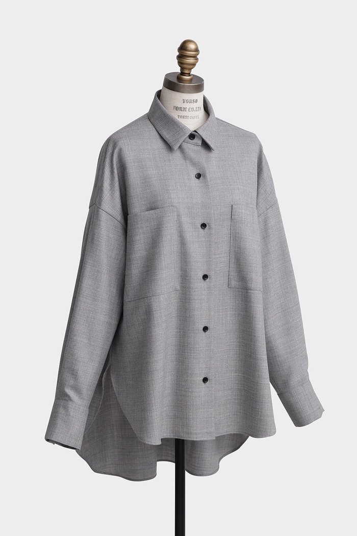 【ヒューエルミュージアム/hueLe Museum】の【hLM】ストレッチサキソニーブラウス インテリア・キッズ・メンズ・レディースファッション・服の通販 founy(ファニー) https://founy.com/ ファッション Fashion レディースファッション Fashion for Women トップス・カットソー Cut & Sew Tops シャツ・ブラウス・オフィスカジュアル Elegant Blouses & Button-Ups スリーブ Sleeve, Long Sleeve / Short Sleeve ブルゾン Blouson, Bomber Jacket ロング Long, Long-Length 再入荷 Restock / Back in Stock |ID: prp329100004876642 ipo3291000000036374596