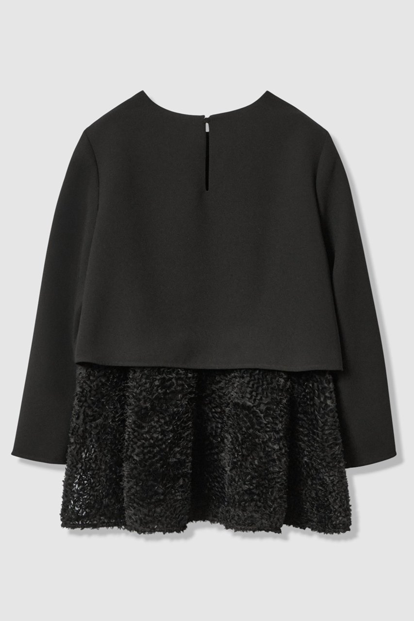 【アナイ/ANAYI】のテープチュール刺繍レイヤード プルオーバー 人気、トレンドファッション・服の通販 founy(ファニー) 　ファッション　Fashion　レディースファッション　Fashion for Women　トップス・カットソー　Cut & Sew Tops　シャツ・ブラウス・オフィスカジュアル　Elegant Blouses & Button-Ups　カジュアルプルオーバー・ニットトップス　Pullovers & Knit Tops / Casual Pullovers　シアー　Sheer, See-Through　シンプル　Simple, Minimal　スリーブ　Sleeve, Long Sleeve / Short Sleeve　ダブル　Double, Double-Breasted　チュール　Tulip, Tulip Motif　フェザー　Feather, Feather Detail　ペプラム　Peplum, Flared Hem　ラウンド　Round, Round Neck　ロング　Long, Long-Length　other-2|ID: prp329100004876645 ipo3291000000036374639