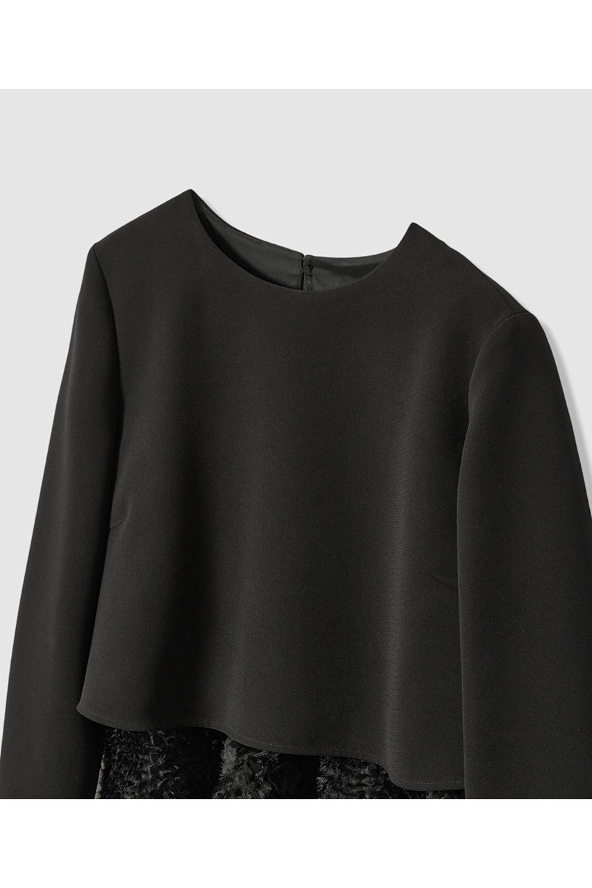 【アナイ/ANAYI】のテープチュール刺繍レイヤード プルオーバー 人気、トレンドファッション・服の通販 founy(ファニー) 　ファッション　Fashion　レディースファッション　Fashion for Women　トップス・カットソー　Cut & Sew Tops　シャツ・ブラウス・オフィスカジュアル　Elegant Blouses & Button-Ups　カジュアルプルオーバー・ニットトップス　Pullovers & Knit Tops / Casual Pullovers　シアー　Sheer, See-Through　シンプル　Simple, Minimal　スリーブ　Sleeve, Long Sleeve / Short Sleeve　ダブル　Double, Double-Breasted　チュール　Tulip, Tulip Motif　フェザー　Feather, Feather Detail　ペプラム　Peplum, Flared Hem　ラウンド　Round, Round Neck　ロング　Long, Long-Length　other-3|ID: prp329100004876646 ipo3291000000036374641