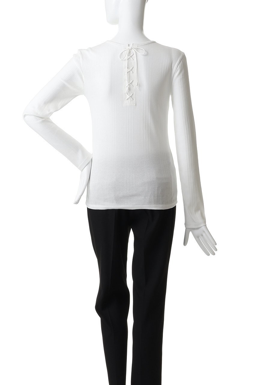 【デパリエ/DEPAREILLE】のリブバックレースアップクルーネックトップス 人気、トレンドファッション・服の通販 founy(ファニー) 　ファッション　Fashion　レディースファッション　Fashion for Women　トップス・カットソー　Cut & Sew Tops　シャツ・ブラウス・オフィスカジュアル　Elegant Blouses & Button-Ups　インナー　Innerwear　スリーブ　Sleeve, Long Sleeve / Short Sleeve　レース　Lace, Lace Fabric　ロング　Long, Long-Length　新作・新入荷　New Arrivals / New In　other-4|ID: prp329100004876665 ipo3291000000036374783