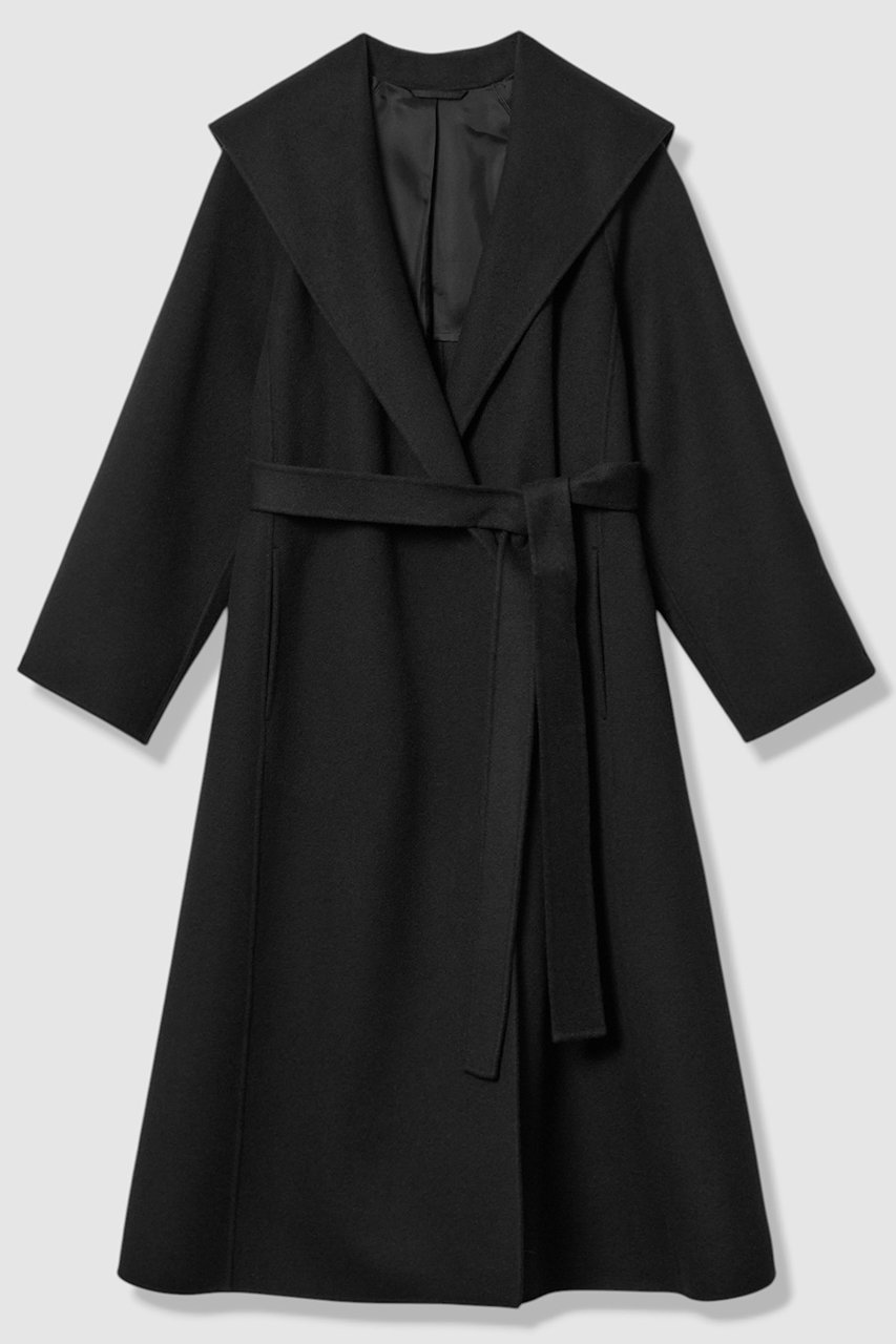 【アナイ/ANAYI】のシャルムリバービックカラーコート インテリア・キッズ・メンズ・レディースファッション・服の通販 founy(ファウニー) 　ファッション　Fashion　レディースファッション　Fashion for Women　アウター　Coat / Outerwear Collection　コート・ロングコート・ピーコート　Long Coats, Peacoats & More　なめらか　Smooth, Silky Texture　エレガント 上品　Elegant　コンパクト　Compact, Small Size　スリット　Slit, Slit Detail　スリーブ　Sleeve, Long Sleeve / Short Sleeve　ループ　Loop, Loop Knit　ロング　Long, Long-Length　ブラック|ID: prp329100004876674 ipo3291000000036887618