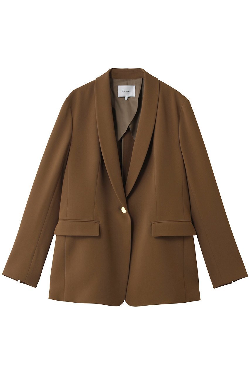 【ベイジ,/BEIGE,】のGYPSUM(ジプサム)/シルキータッチ ショールカラージャケット インテリア・キッズ・メンズ・レディースファッション・服の通販 founy(ファウニー) 　ファッション　Fashion　レディースファッション　Fashion for Women　アウター　Coat / Outerwear Collection　レディースジャケット・軽アウター　Jackets　ショール　Shawl, Wrap　ジャケット　Jacket, Outerwear　スリーブ　Sleeve, Long Sleeve / Short Sleeve　ロング　Long, Long-Length　定番　Standard, Basic Item　Brown|ID: prp329100004876683 ipo3291000000036694842