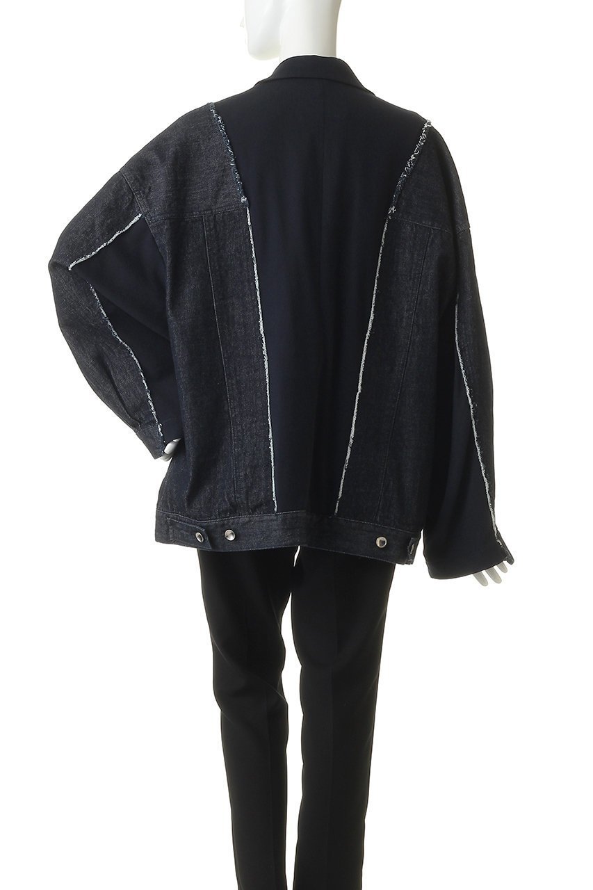 【メゾンスペシャル/MAISON SPECIAL】の【UNISEX】ドッキングデニム ピークドラペルJKT 人気、トレンドファッション・服の通販 founy(ファニー) 　ファッション　Fashion　レディースファッション　Fashion for Women　アウター　Coat / Outerwear Collection　レディースジャケット・軽アウター　Jackets　ユニセックス　Unisex, Genderless　シンプル　Simple, Minimal　ジャケット　Jacket, Outerwear　スリーブ　Sleeve, Long Sleeve / Short Sleeve　デニム　Denim, Jeans Material　ドッキング　Docking, Mixed Material　ロング　Long, Long-Length　新作・新入荷　New Arrivals / New In　other-4|ID: prp329100004876685 ipo3291000000036374933