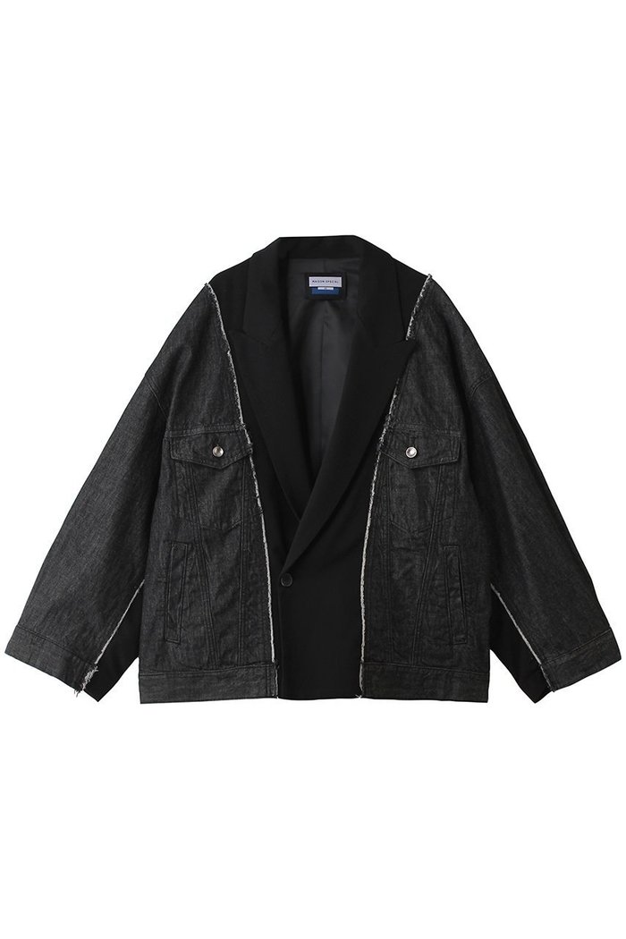 【メゾンスペシャル/MAISON SPECIAL】の【UNISEX】ドッキングデニム ピークドラペルJKT インテリア・キッズ・メンズ・レディースファッション・服の通販 founy(ファニー) https://founy.com/ ファッション Fashion レディースファッション Fashion for Women アウター Coat / Outerwear Collection レディースジャケット・軽アウター Jackets ユニセックス Unisex, Genderless シンプル Simple, Minimal ジャケット Jacket, Outerwear スリーブ Sleeve, Long Sleeve / Short Sleeve デニム Denim, Jeans Material ドッキング Docking, Mixed Material ロング Long, Long-Length 再入荷 Restock / Back in Stock |ID: prp329100004876685 ipo3291000000036887629