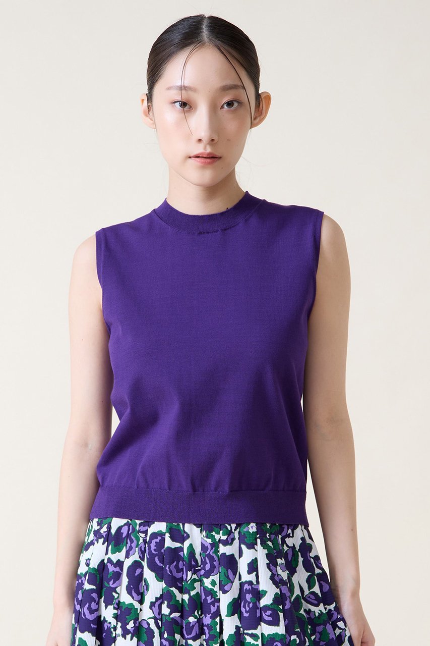 【ティアラ/Tiara】のトリプルラインスリーブレスニット インテリア・キッズ・メンズ・レディースファッション・服の通販 founy(ファウニー) 　ファッション　Fashion　レディースファッション　Fashion for Women　トップス・カットソー　Cut & Sew Tops　ニット　Knit Tops & Sweaters　カジュアルプルオーバー・ニットトップス　Pullovers & Knit Tops / Casual Pullovers　おすすめ　Recommended / Our Picks　アンサンブル　Ensemble Set　インナー　Innerwear　カーディガン　Cardigan, Knitwear　シンプル　Simple, Minimal　ジャケット　Jacket, Outerwear　フィット　Fit, Slim Fit　ベーシック　Basic, Essential　ボトム　Bottoms, Lower Wear　パープル|ID: prp329100004876737 ipo3291000000036375337