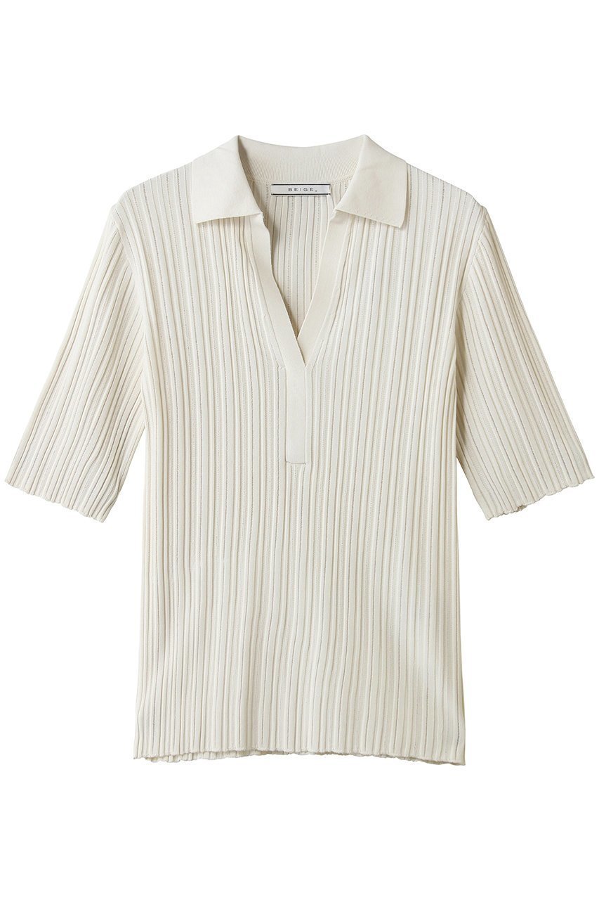 【ベイジ,/BEIGE,】のLABRADO(ラブラド)/ランダムリブ スキッパーニット 大人の最旬トレンドファッション＆コーディネート founy(ファウニー) 　ファッション　Fashion　レディースファッション　Fashion for Women　トップス・カットソー　Cut & Sew Tops　ニット　Knit Tops & Sweaters　カジュアルプルオーバー・ニットトップス　Pullovers & Knit Tops / Casual Pullovers　シンプル　Simple, Minimal　スキッパー　Skipper, Open Collar　スリーブ　Sleeve, Long Sleeve / Short Sleeve　ハーフ　Half, Half-Length　夏　Summer　春　Spring　S/S・春夏　SS, Spring/Summer, Warm Season　 other-1|ID: prp329100004876741 ipo3291000000036958367