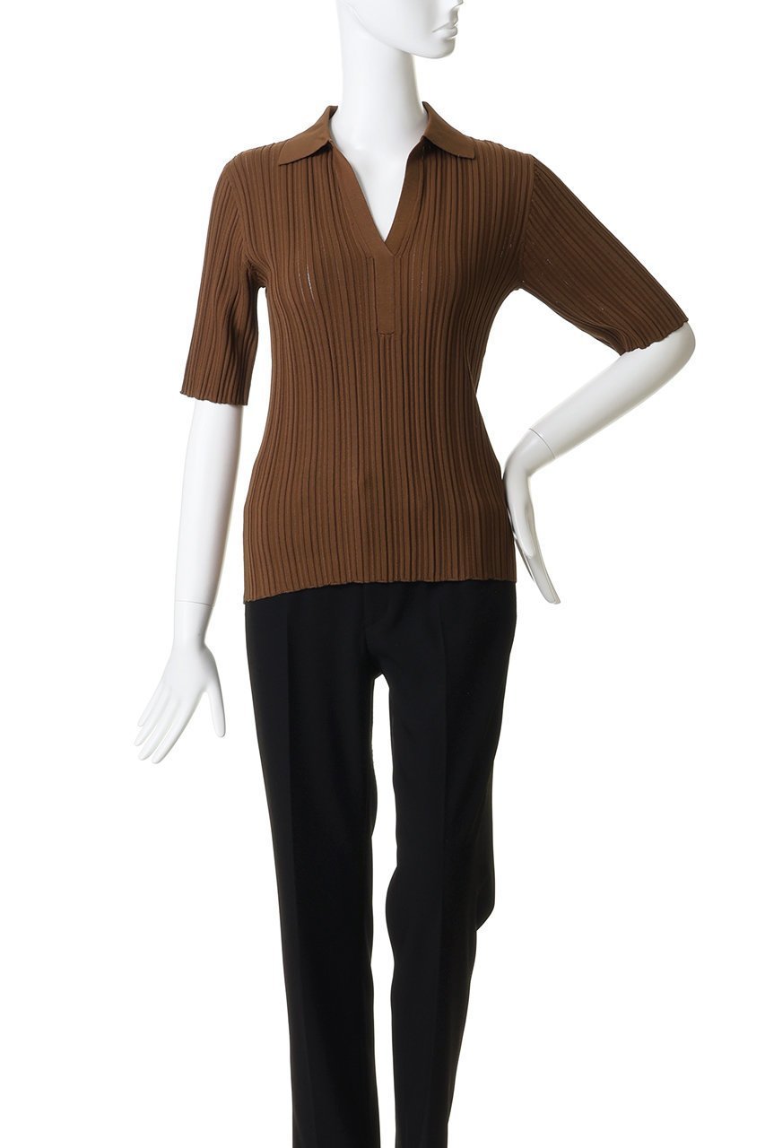 【ベイジ,/BEIGE,】のLABRADO(ラブラド)/ランダムリブ スキッパーニット 大人の最旬トレンドファッション＆コーディネート founy(ファウニー) 　ファッション　Fashion　レディースファッション　Fashion for Women　トップス・カットソー　Cut & Sew Tops　ニット　Knit Tops & Sweaters　カジュアルプルオーバー・ニットトップス　Pullovers & Knit Tops / Casual Pullovers　シンプル　Simple, Minimal　スキッパー　Skipper, Open Collar　スリーブ　Sleeve, Long Sleeve / Short Sleeve　ハーフ　Half, Half-Length　夏　Summer　春　Spring　S/S・春夏　SS, Spring/Summer, Warm Season　other-2|ID: prp329100004876741 ipo3291000000036958370