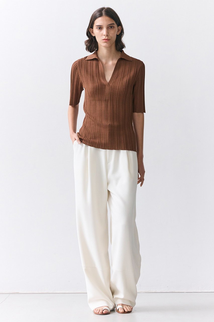 【ベイジ,/BEIGE,】のLABRADO(ラブラド)/ランダムリブ スキッパーニット 大人の最旬トレンドファッション＆コーディネート founy(ファウニー) 　ファッション　Fashion　レディースファッション　Fashion for Women　トップス・カットソー　Cut & Sew Tops　ニット　Knit Tops & Sweaters　カジュアルプルオーバー・ニットトップス　Pullovers & Knit Tops / Casual Pullovers　シンプル　Simple, Minimal　スキッパー　Skipper, Open Collar　スリーブ　Sleeve, Long Sleeve / Short Sleeve　ハーフ　Half, Half-Length　夏　Summer　春　Spring　S/S・春夏　SS, Spring/Summer, Warm Season　other-6|ID: prp329100004876741 ipo3291000000036958376