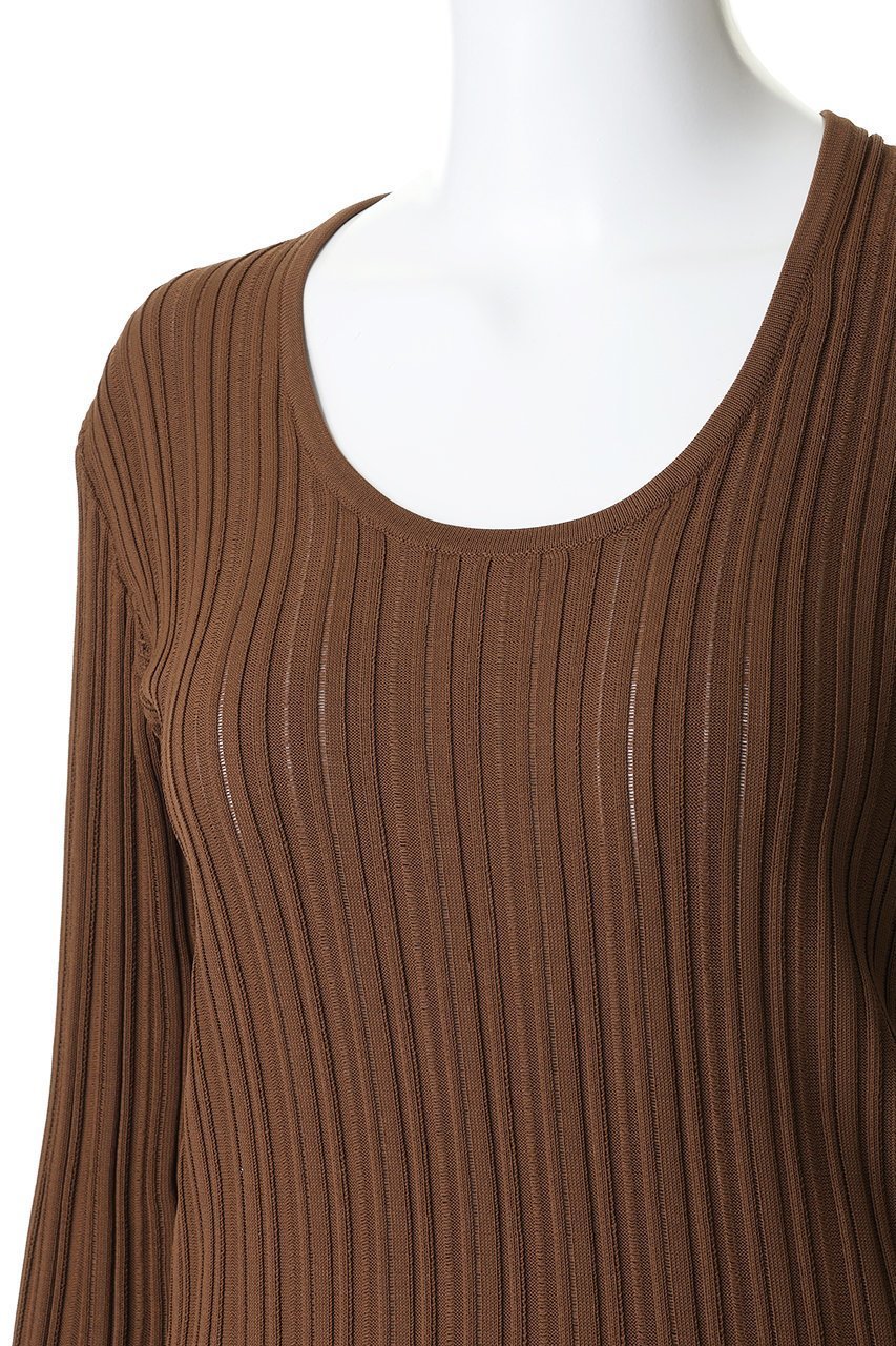 【ベイジ,/BEIGE,】のLABRADO(ラブラド)/ランダムリブ Uネックニット 人気、トレンドファッション・服の通販 founy(ファニー) 　ファッション　Fashion　レディースファッション　Fashion for Women　トップス・カットソー　Cut & Sew Tops　ニット　Knit Tops & Sweaters　カジュアルプルオーバー・ニットトップス　Pullovers & Knit Tops / Casual Pullovers　インナー　Innerwear　スリーブ　Sleeve, Long Sleeve / Short Sleeve　ロング　Long, Long-Length　夏　Summer　新作・新入荷　New Arrivals / New In　春　Spring　S/S・春夏　SS, Spring/Summer, Warm Season　other-5|ID: prp329100004876743 ipo3291000000036375382