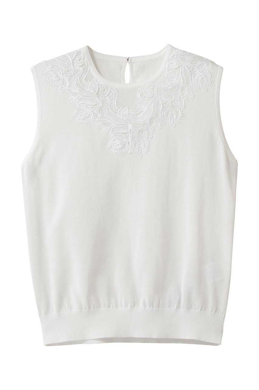 【アナイ/ANAYI】のレースラインコットンナイロンクループルオーバー 人気、トレンドファッション・服の通販 founy(ファニー) 　ファッション　Fashion　レディースファッション　Fashion for Women　トップス・カットソー　Cut & Sew Tops　ニット　Knit Tops & Sweaters　カジュアルプルオーバー・ニットトップス　Pullovers & Knit Tops / Casual Pullovers　インナー　Innerwear　ジャケット　Jacket, Outerwear　レース　Lace, Lace Fabric　夏　Summer　新作・新入荷　New Arrivals / New In　春　Spring　S/S・春夏　SS, Spring/Summer, Warm Season　ビジネス 仕事 通勤　Business / Work / Commuting　 other-1|ID: prp329100004876745 ipo3291000000036375383