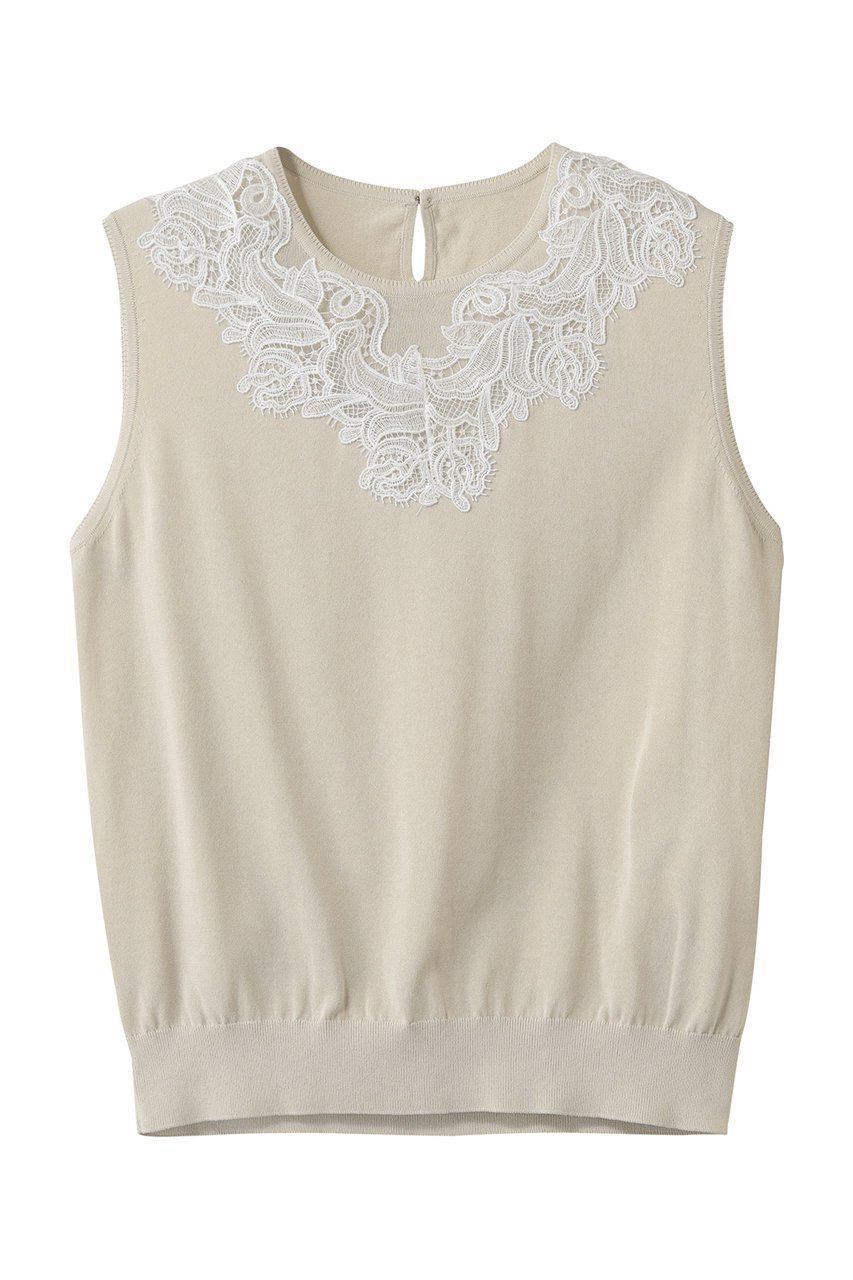 【アナイ/ANAYI】のレースラインコットンナイロンクループルオーバー インテリア・キッズ・メンズ・レディースファッション・服の通販 founy(ファニー) 　ファッション　Fashion　レディースファッション　Fashion for Women　トップス・カットソー　Cut & Sew Tops　ニット　Knit Tops & Sweaters　カジュアルプルオーバー・ニットトップス　Pullovers & Knit Tops / Casual Pullovers　インナー　Innerwear　ジャケット　Jacket, Outerwear　レース　Lace, Lace Fabric　夏　Summer　新作・新入荷　New Arrivals / New In　春　Spring　S/S・春夏　SS, Spring/Summer, Warm Season　ビジネス 仕事 通勤　Business / Work / Commuting　ベージュ系|ID: prp329100004876745 ipo3291000000036375387