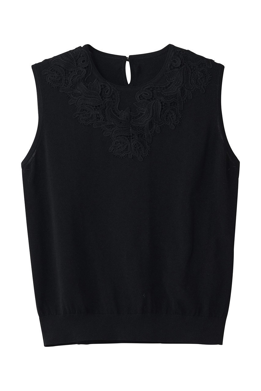 【アナイ/ANAYI】のレースラインコットンナイロンクループルオーバー インテリア・キッズ・メンズ・レディースファッション・服の通販 founy(ファニー) 　ファッション　Fashion　レディースファッション　Fashion for Women　トップス・カットソー　Cut & Sew Tops　ニット　Knit Tops & Sweaters　カジュアルプルオーバー・ニットトップス　Pullovers & Knit Tops / Casual Pullovers　インナー　Innerwear　ジャケット　Jacket, Outerwear　レース　Lace, Lace Fabric　夏　Summer　新作・新入荷　New Arrivals / New In　春　Spring　S/S・春夏　SS, Spring/Summer, Warm Season　ビジネス 仕事 通勤　Business / Work / Commuting　ブラック|ID: prp329100004876745 ipo3291000000036375389