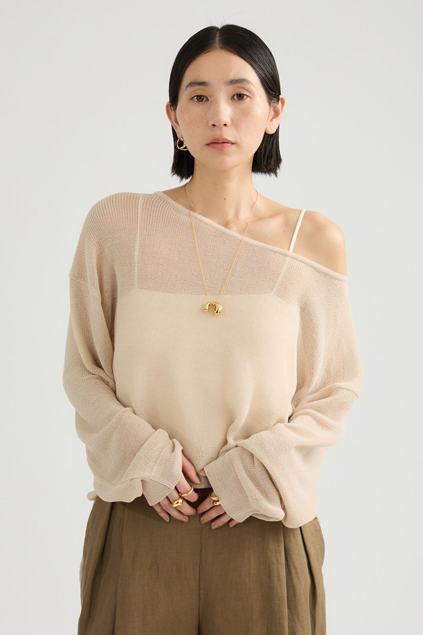 【カオス/Chaos】のカラガンニット 人気、トレンドファッション・服の通販 founy(ファニー) 　ファッション　Fashion　レディースファッション　Fashion for Women　トップス・カットソー　Cut & Sew Tops　ニット　Knit Tops & Sweaters　カジュアルプルオーバー・ニットトップス　Pullovers & Knit Tops / Casual Pullovers　おすすめ　Recommended / Our Picks　シアー　Sheer, See-Through　シンプル　Simple, Minimal　モダン　Modern, Contemporary　夏　Summer　抗菌　Antibacterial, Bacteria-Resistant　新作・新入荷　New Arrivals / New In　畦　Ribbed Knit　other-2|ID: prp329100004876751 ipo3291000000036375442