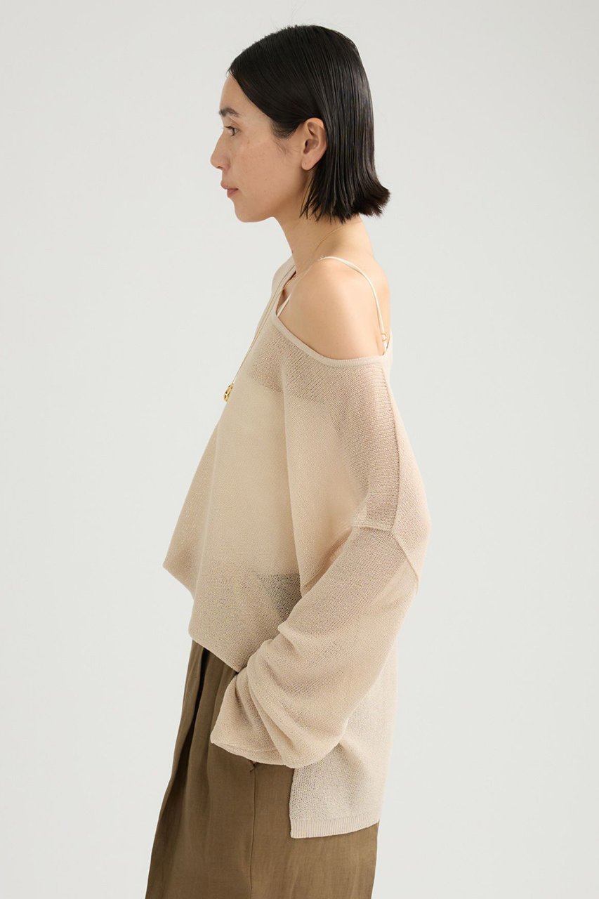 【カオス/Chaos】のカラガンニット 人気、トレンドファッション・服の通販 founy(ファニー) 　ファッション　Fashion　レディースファッション　Fashion for Women　トップス・カットソー　Cut & Sew Tops　ニット　Knit Tops & Sweaters　カジュアルプルオーバー・ニットトップス　Pullovers & Knit Tops / Casual Pullovers　おすすめ　Recommended / Our Picks　シアー　Sheer, See-Through　シンプル　Simple, Minimal　モダン　Modern, Contemporary　夏　Summer　抗菌　Antibacterial, Bacteria-Resistant　新作・新入荷　New Arrivals / New In　畦　Ribbed Knit　other-3|ID: prp329100004876751 ipo3291000000036375444