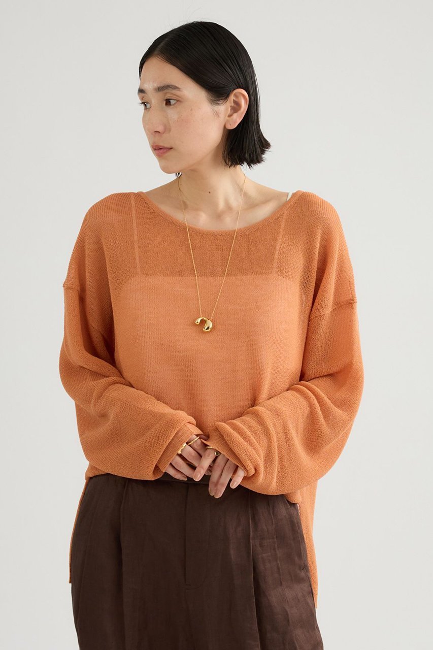【カオス/Chaos】のカラガンニット インテリア・キッズ・メンズ・レディースファッション・服の通販 founy(ファウニー) 　ファッション　Fashion　レディースファッション　Fashion for Women　トップス・カットソー　Cut & Sew Tops　ニット　Knit Tops & Sweaters　カジュアルプルオーバー・ニットトップス　Pullovers & Knit Tops / Casual Pullovers　おすすめ　Recommended / Our Picks　シアー　Sheer, See-Through　シンプル　Simple, Minimal　モダン　Modern, Contemporary　夏　Summer　抗菌　Antibacterial, Bacteria-Resistant　新作・新入荷　New Arrivals / New In　畦　Ribbed Knit　コーラル|ID: prp329100004876751 ipo3291000000036887683