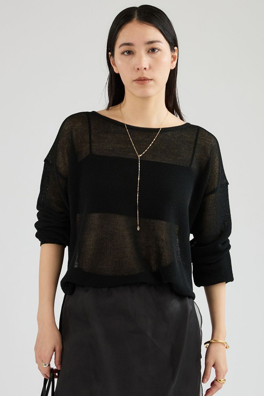 【カオス/Chaos】のカラガンニット 人気、トレンドファッション・服の通販 founy(ファニー) 　ファッション　Fashion　レディースファッション　Fashion for Women　トップス・カットソー　Cut & Sew Tops　ニット　Knit Tops & Sweaters　カジュアルプルオーバー・ニットトップス　Pullovers & Knit Tops / Casual Pullovers　おすすめ　Recommended / Our Picks　シアー　Sheer, See-Through　シンプル　Simple, Minimal　モダン　Modern, Contemporary　夏　Summer　抗菌　Antibacterial, Bacteria-Resistant　新作・新入荷　New Arrivals / New In　畦　Ribbed Knit　 other-1|ID: prp329100004876752 ipo3291000000036375433