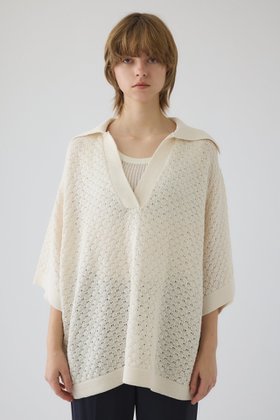 【リムアーク/RIM.ARK】 【3/18 10:00販売開始】Skipper knit PO/プルオーバー人気、トレンドファッション・服の通販 founy(ファニー) ファッション Fashion レディースファッション Fashion for Women トップス・カットソー Cut & Sew Tops ニット Knit Tops & Sweaters カジュアルプルオーバー・ニットトップス Pullovers & Knit Tops / Casual Pullovers インナー Innerwear サテン Satin, Glossy Fabric サマー Summer, Summer Style スキッパー Skipper, Open Collar スラックス Slacks, Dress Pants バランス Balance, Style Balance マニッシュ Mannish, Boyish メンズ Men's, Menswear レース Lace, Lace Fabric |ID:prp329100004876761