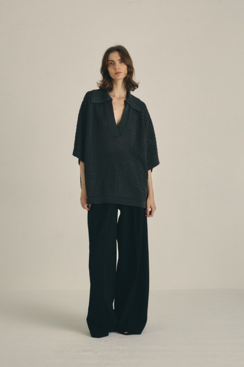 【リムアーク/RIM.ARK】の【3/18 10:00販売開始】Skipper knit PO/プルオーバー インテリア・キッズ・メンズ・レディースファッション・服の通販 founy(ファニー) 　ファッション　Fashion　レディースファッション　Fashion for Women　トップス・カットソー　Cut & Sew Tops　ニット　Knit Tops & Sweaters　カジュアルプルオーバー・ニットトップス　Pullovers & Knit Tops / Casual Pullovers　インナー　Innerwear　サテン　Satin, Glossy Fabric　サマー　Summer, Summer Style　スキッパー　Skipper, Open Collar　スラックス　Slacks, Dress Pants　バランス　Balance, Style Balance　マニッシュ　Mannish, Boyish　メンズ　Men's, Menswear　レース　Lace, Lace Fabric　ブラック|ID: prp329100004876761 ipo3291000000036375521