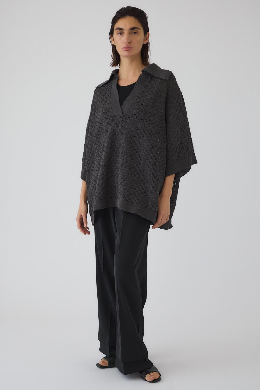 【リムアーク/RIM.ARK】の【3/18 10:00販売開始】Skipper knit PO/プルオーバー 人気、トレンドファッション・服の通販 founy(ファニー) 　ファッション　Fashion　レディースファッション　Fashion for Women　トップス・カットソー　Cut & Sew Tops　ニット　Knit Tops & Sweaters　カジュアルプルオーバー・ニットトップス　Pullovers & Knit Tops / Casual Pullovers　インナー　Innerwear　サテン　Satin, Glossy Fabric　サマー　Summer, Summer Style　スキッパー　Skipper, Open Collar　スラックス　Slacks, Dress Pants　バランス　Balance, Style Balance　マニッシュ　Mannish, Boyish　メンズ　Men's, Menswear　レース　Lace, Lace Fabric　other-2|ID: prp329100004876761 ipo3291000000036375525