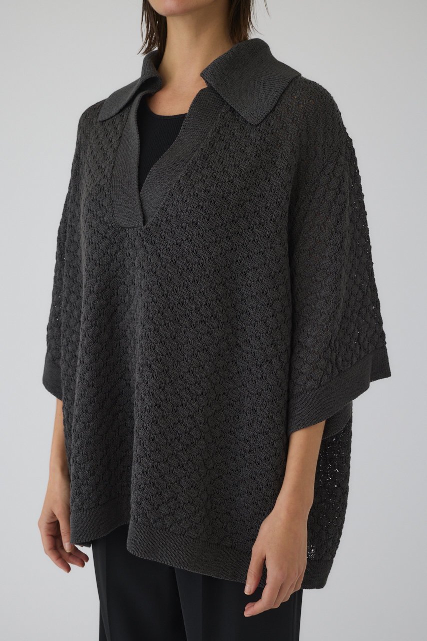 【リムアーク/RIM.ARK】の【3/18 10:00販売開始】Skipper knit PO/プルオーバー 人気、トレンドファッション・服の通販 founy(ファニー) 　ファッション　Fashion　レディースファッション　Fashion for Women　トップス・カットソー　Cut & Sew Tops　ニット　Knit Tops & Sweaters　カジュアルプルオーバー・ニットトップス　Pullovers & Knit Tops / Casual Pullovers　インナー　Innerwear　サテン　Satin, Glossy Fabric　サマー　Summer, Summer Style　スキッパー　Skipper, Open Collar　スラックス　Slacks, Dress Pants　バランス　Balance, Style Balance　マニッシュ　Mannish, Boyish　メンズ　Men's, Menswear　レース　Lace, Lace Fabric　other-4|ID: prp329100004876761 ipo3291000000036375530