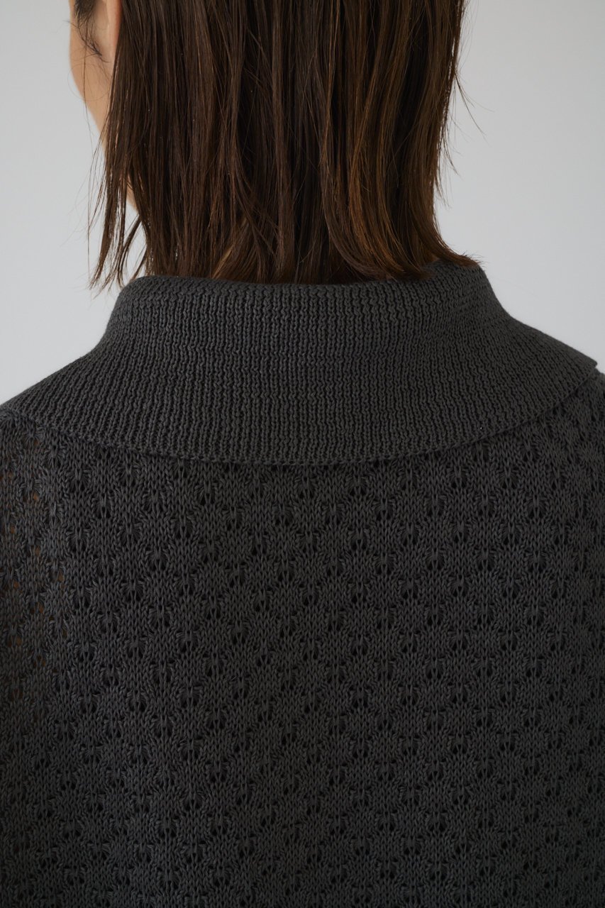 【リムアーク/RIM.ARK】の【3/18 10:00販売開始】Skipper knit PO/プルオーバー 人気、トレンドファッション・服の通販 founy(ファニー) 　ファッション　Fashion　レディースファッション　Fashion for Women　トップス・カットソー　Cut & Sew Tops　ニット　Knit Tops & Sweaters　カジュアルプルオーバー・ニットトップス　Pullovers & Knit Tops / Casual Pullovers　インナー　Innerwear　サテン　Satin, Glossy Fabric　サマー　Summer, Summer Style　スキッパー　Skipper, Open Collar　スラックス　Slacks, Dress Pants　バランス　Balance, Style Balance　マニッシュ　Mannish, Boyish　メンズ　Men's, Menswear　レース　Lace, Lace Fabric　other-6|ID: prp329100004876761 ipo3291000000036375534