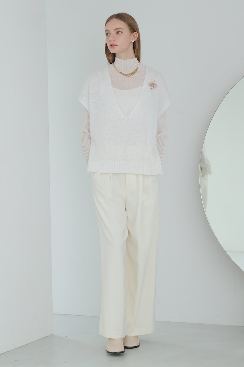 【アナイ/ANAYI】のラメシャギーVネックジレ 大人の最旬トレンドファッション＆コーディネート founy(ファウニー) 　ファッション　Fashion　レディースファッション　Fashion for Women　トップス・カットソー　Cut & Sew Tops　ニット　Knit Tops & Sweaters　ベスト&ジレ / 重ね着スタイル　Vests & Gilets　カジュアルプルオーバー・ニットトップス　Pullovers & Knit Tops / Casual Pullovers　Vネックトップス　V-Neck Tops / V-Cut Neckline Shirts　ハイネック　High Neck, Mock Neck　バランス　Balance, Style Balance　other-3|ID: prp329100004876774 ipo3291000000036694914