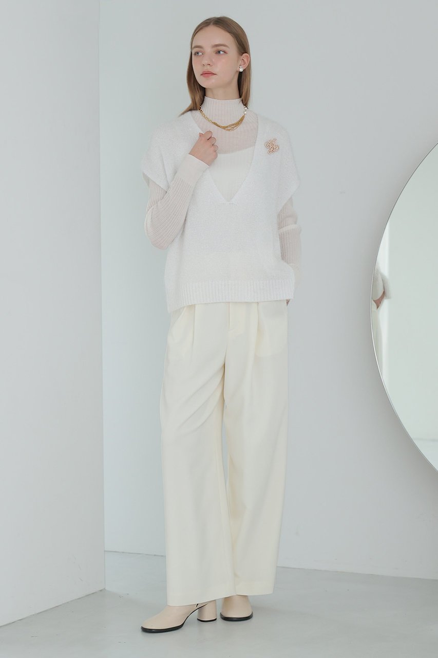 【アナイ/ANAYI】のラメシャギーVネックジレ 大人の最旬トレンドファッション＆コーディネート founy(ファウニー) 　ファッション　Fashion　レディースファッション　Fashion for Women　トップス・カットソー　Cut & Sew Tops　ニット　Knit Tops & Sweaters　ベスト&ジレ / 重ね着スタイル　Vests & Gilets　カジュアルプルオーバー・ニットトップス　Pullovers & Knit Tops / Casual Pullovers　Vネックトップス　V-Neck Tops / V-Cut Neckline Shirts　ハイネック　High Neck, Mock Neck　バランス　Balance, Style Balance　other-4|ID: prp329100004876774 ipo3291000000036694915