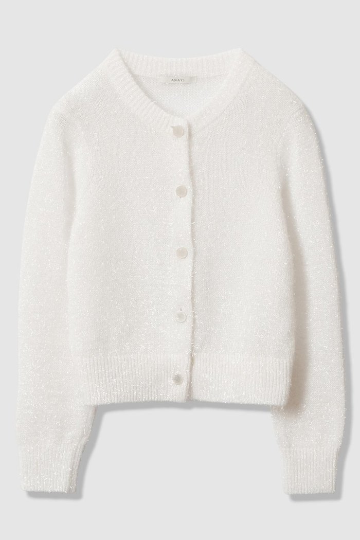 【アナイ/ANAYI】のラメシャギークルー カーディガン インテリア・キッズ・メンズ・レディースファッション・服の通販 founy(ファウニー) https://founy.com/ ファッション Fashion レディースファッション Fashion for Women トップス・カットソー Cut & Sew Tops ニット Knit Tops & Sweaters カーディガン・羽織り Layered Style Cardigans カーディガン Cardigan, Knitwear ベーシック Basic, Essential メタル Metal, Metal Parts エレガント 上品 Elegant |ID: prp329100004876775 ipo3291000000036744567