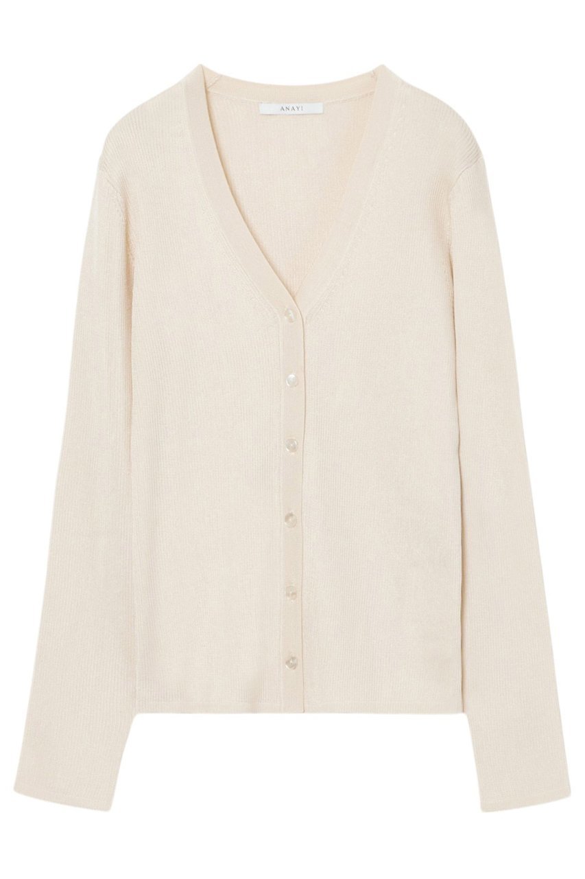【アナイ/ANAYI】のアセテートポリエステルVカーディガン インテリア・キッズ・メンズ・レディースファッション・服の通販 founy(ファニー) 　ファッション　Fashion　レディースファッション　Fashion for Women　トップス・カットソー　Cut & Sew Tops　ニット　Knit Tops & Sweaters　カーディガン・羽織り　Layered Style Cardigans　おすすめ　Recommended / Our Picks　アンサンブル　Ensemble Set　カーディガン　Cardigan, Knitwear　スマート　Smart, Elegant　ミラノリブ　Milano Rib, Milano Stitch　人気　Popular, Best Seller　定番　Standard, Basic Item　アイボリー|ID: prp329100004876786 ipo3291000000036375736