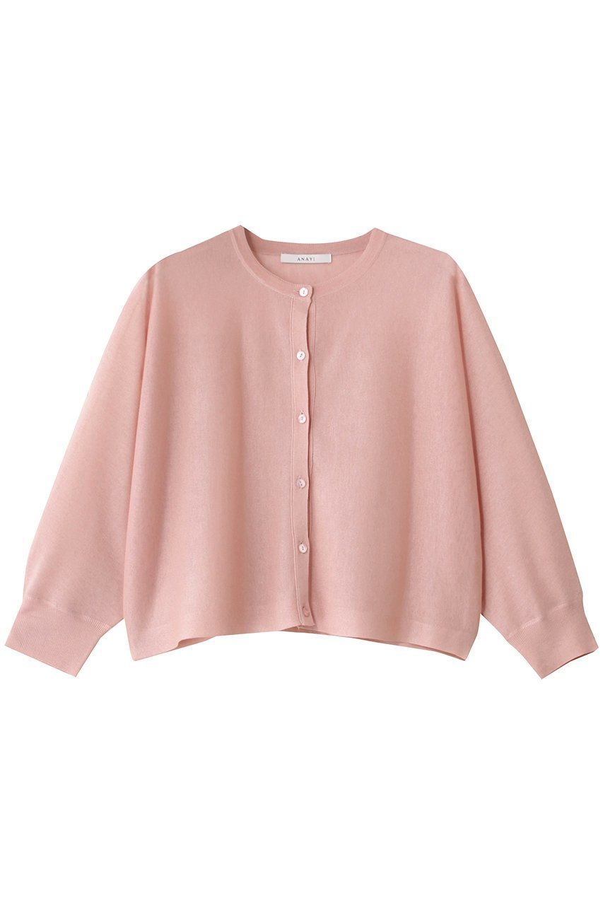 【アナイ/ANAYI】のシアー天竺ドルマン カーディガン インテリア・キッズ・メンズ・レディースファッション・服の通販 founy(ファウニー) 　ファッション　Fashion　レディースファッション　Fashion for Women　トップス・カットソー　Cut & Sew Tops　ニット　Knit Tops & Sweaters　カーディガン・羽織り　Layered Style Cardigans　おすすめ　Recommended / Our Picks　アンサンブル　Ensemble Set　イタリア　Italy　カーディガン　Cardigan, Knitwear　ギャザー　Gathered, Ruffled　シアー　Sheer, See-Through　ショート　Short, Short Length　トレンド　Trend, Trending Now　ピンク|ID: prp329100004876789 ipo3291000000036958402