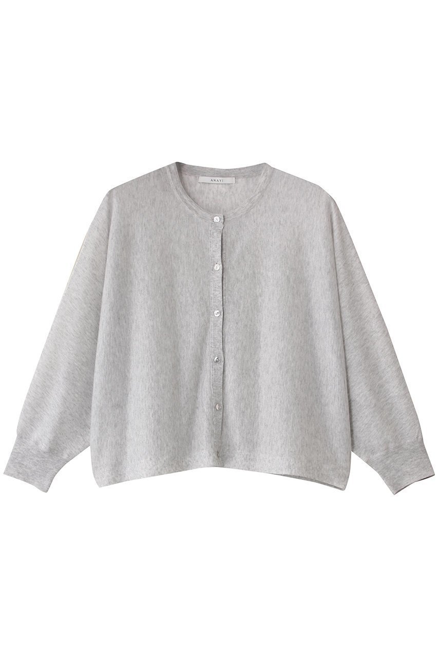 【アナイ/ANAYI】のシアー天竺ドルマン カーディガン インテリア・キッズ・メンズ・レディースファッション・服の通販 founy(ファウニー) 　ファッション　Fashion　レディースファッション　Fashion for Women　トップス・カットソー　Cut & Sew Tops　ニット　Knit Tops & Sweaters　カーディガン・羽織り　Layered Style Cardigans　おすすめ　Recommended / Our Picks　アンサンブル　Ensemble Set　イタリア　Italy　カーディガン　Cardigan, Knitwear　ギャザー　Gathered, Ruffled　シアー　Sheer, See-Through　ショート　Short, Short Length　トレンド　Trend, Trending Now　シルバー|ID: prp329100004876789 ipo3291000000036958403