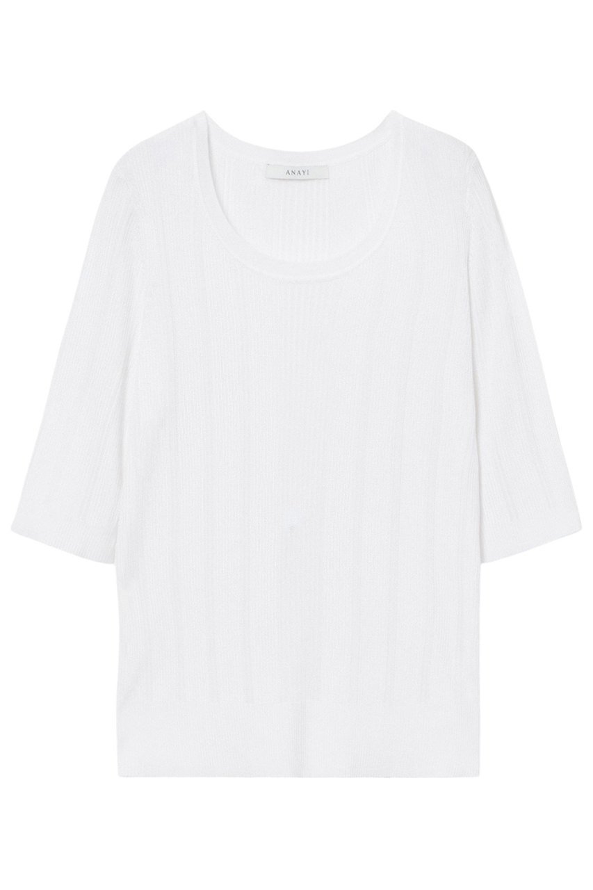 【アナイ/ANAYI】のアセテートポリエステルリブプルオーバー インテリア・キッズ・メンズ・レディースファッション・服の通販 founy(ファウニー) 　ファッション　Fashion　レディースファッション　Fashion for Women　トップス・カットソー　Cut & Sew Tops　ニット　Knit Tops & Sweaters　カジュアルプルオーバー・ニットトップス　Pullovers & Knit Tops / Casual Pullovers　おすすめ　Recommended / Our Picks　アンサンブル　Ensemble Set　インナー　Innerwear　カーディガン　Cardigan, Knitwear　ホワイト|ID: prp329100004876795 ipo3291000000036717314