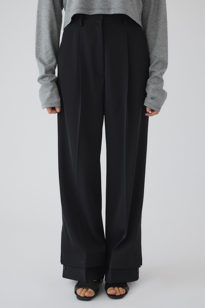 【リムアーク/RIM.ARK】の【3/18 10:00販売開始】Cuff detail straight PT/パンツ インテリア・キッズ・メンズ・レディースファッション・服の通販 founy(ファニー) 　ファッション　Fashion　レディースファッション　Fashion for Women　パンツ　Pants & Trousers　エレガント 上品　Elegant　カフス　Cuff Design　シンプル　Simple, Minimal　ツイル　Twist, Twisted Detail　ボトム　Bottoms, Lower Wear　ブラック|ID: prp329100004876805 ipo3291000000036375867