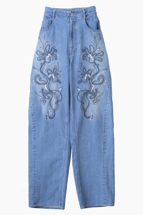 【ミューラル/MURRAL】のNerine エンブロイダード デニム スラックス 人気、トレンドファッション・服の通販 founy(ファニー) ファッション Fashion レディースファッション Fashion for Women パンツ Pants & Trousers デニムパンツ・ジーンズ・美脚デニム Denim Jeans & Pants カッティング Cutting Detail カットソー Cut and Sewn Top クラシカル Classical, Vintage-Inspired クラッシュ Distressed, Crashed Style ジーンズ Jeans, Denim Pants スラックス Slacks, Dress Pants ダイヤモンド Diamond, Brilliant Cut デニム Denim, Jeans Material 手描き Hand-Drawn, Illustrated エレガント 上品 Elegant 新作・新入荷 New Arrivals / New In |ID:prp329100004876819