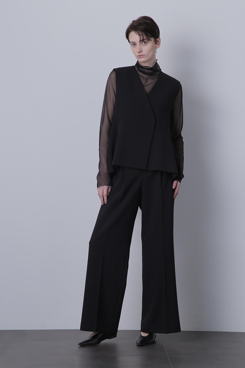 【ヒューエルミュージアム/hueLe Museum】の【hLM】 セミワイドパンツ 人気、トレンドファッション・服の通販 founy(ファニー) 　ファッション　Fashion　レディースファッション　Fashion for Women　パンツ　Pants & Trousers　ストレッチ　Stretch, Stretchy Fabric　センター　Center, Center Line　プリーツ　Pleats, Pleated　再入荷　Restock / Back in Stock　 other-1|ID: prp329100004876848 ipo3291000000036376188