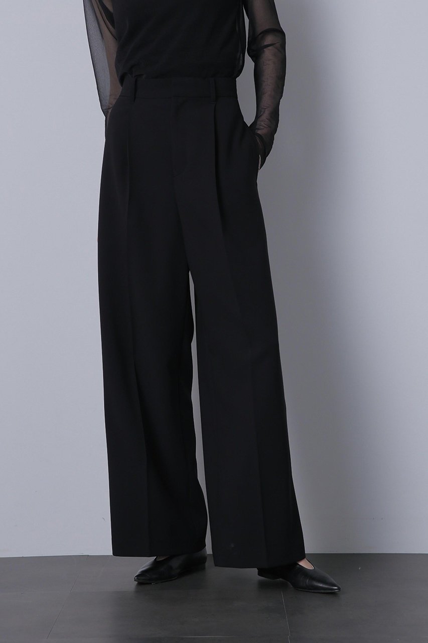 【ヒューエルミュージアム/hueLe Museum】の【hLM】 セミワイドパンツ 人気、トレンドファッション・服の通販 founy(ファニー) 　ファッション　Fashion　レディースファッション　Fashion for Women　パンツ　Pants & Trousers　ストレッチ　Stretch, Stretchy Fabric　センター　Center, Center Line　プリーツ　Pleats, Pleated　再入荷　Restock / Back in Stock　other-4|ID: prp329100004876848 ipo3291000000036376195