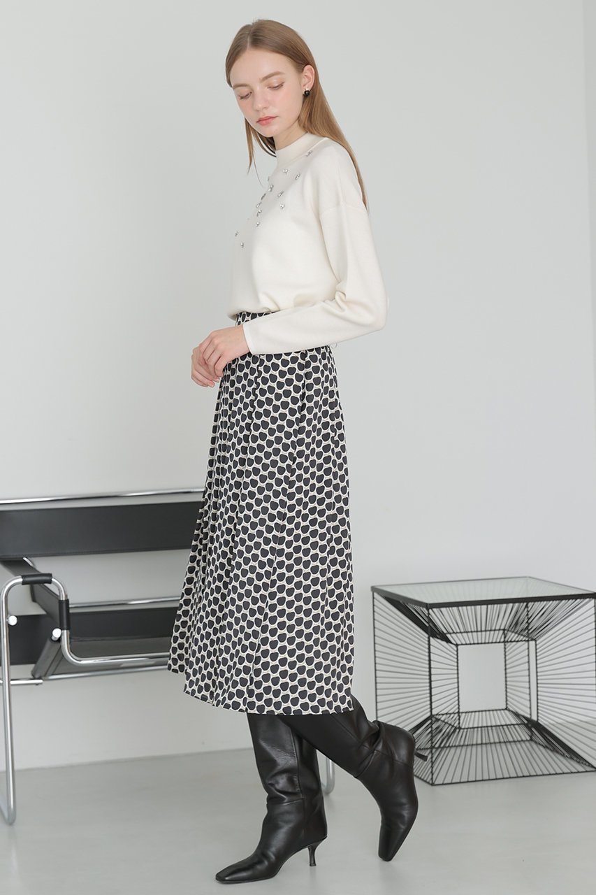 【アナイ/ANAYI】の【セットアップ対応商品】メーレプリントタックフレア スカート 人気、トレンドファッション・服の通販 founy(ファニー) 　ファッション　Fashion　レディースファッション　Fashion for Women　セットアップ　Matching Sets　スカート・ミニ/ミディ/マキシ　Skirts / Mini, Midi & Maxi Skirts　スカート　Skirts　Aライン・フレアスカート　A-Line & Flared Skirts　イタリア　Italy　エレガント 上品　Elegant　サテン　Satin, Glossy Fabric　セットアップ　Set-Up, Coordinated Outfit　ドット　Polka Dot, Dot Pattern　パイピング　Piping, Trim Design　フレア　Flare, Flared　プリント　Print, Printed Pattern　モチーフ　Motif, Design Theme　モノトーン　Monotone, Black and White　ロング　Long, Long-Length　おすすめ　Recommended / Our Picks　other-7|ID: prp329100004876870 ipo3291000000036376377