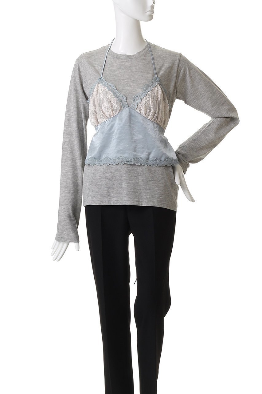 【プランク プロジェクト/PRANK PROJECT】のランジェリーコンビトップ / Lingerie Combi Top 人気、トレンドファッション・服の通販 founy(ファニー) 　ファッション　Fashion　レディースファッション　Fashion for Women　ワンピース　Dresses　トップス・カットソー　Cut & Sew Tops　コンビ　Combo, Combination Style　サテン　Satin, Glossy Fabric　スリーブ　Sleeve, Long Sleeve / Short Sleeve　ドッキング　Docking, Mixed Material　ランジェリー　Lingerie, Intimate Wear　レース　Lace, Lace Fabric　ロング　Long, Long-Length　other-2|ID: prp329100004876970 ipo3291000000036377318