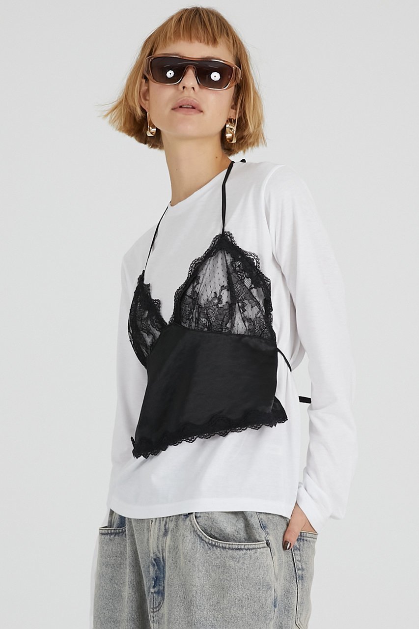 【プランク プロジェクト/PRANK PROJECT】のランジェリーコンビトップ / Lingerie Combi Top 人気、トレンドファッション・服の通販 founy(ファニー) 　ファッション　Fashion　レディースファッション　Fashion for Women　ワンピース　Dresses　トップス・カットソー　Cut & Sew Tops　コンビ　Combo, Combination Style　サテン　Satin, Glossy Fabric　スリーブ　Sleeve, Long Sleeve / Short Sleeve　ドッキング　Docking, Mixed Material　ランジェリー　Lingerie, Intimate Wear　レース　Lace, Lace Fabric　ロング　Long, Long-Length　other-8|ID: prp329100004876970 ipo3291000000036377324