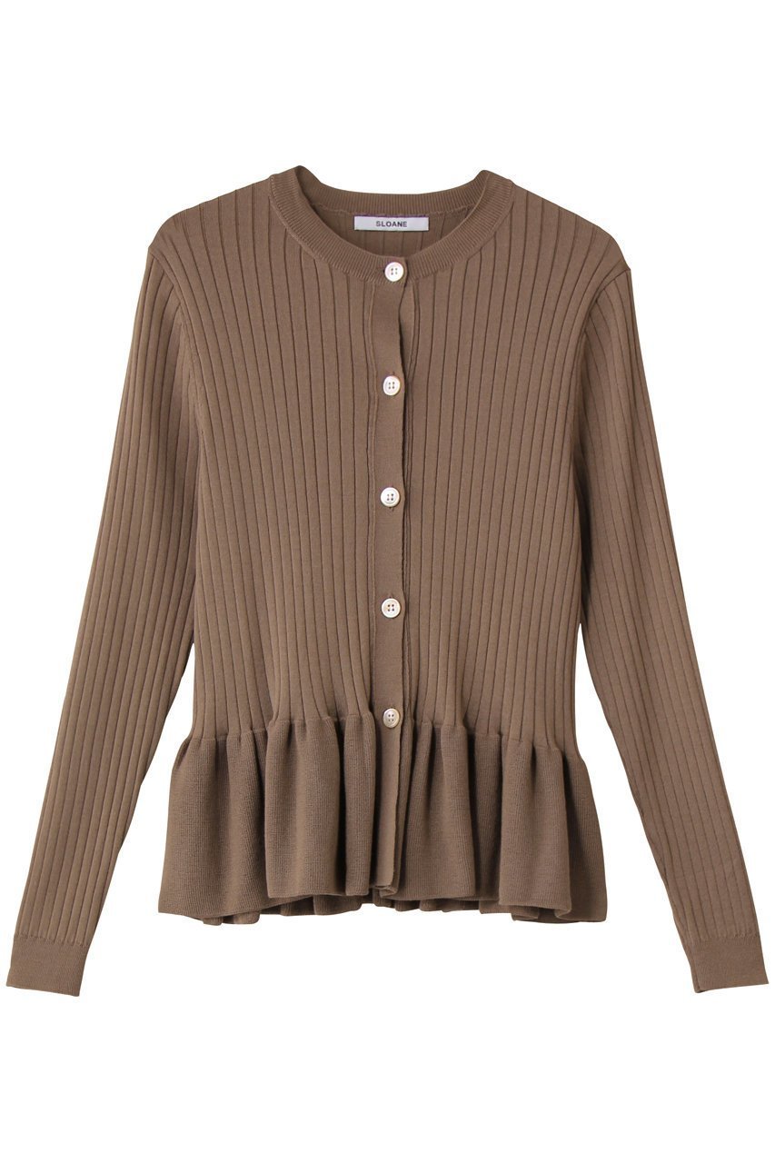 【スローン/SLOANE】の16Gワイドリブ エクストラファインメリノウール ペプラムカーディガン インテリア・キッズ・メンズ・レディースファッション・服の通販 founy(ファニー) 　ファッション　Fashion　レディースファッション　Fashion for Women　トップス・カットソー　Cut & Sew Tops　ニット　Knit Tops & Sweaters　カーディガン・羽織り　Layered Style Cardigans　カーディガン　Cardigan, Knitwear　ペプラム　Peplum, Flared Hem　ワイドリブ　Wide Rib, Wide Ribbed Knit　モカ|ID: prp329100004876975 ipo3291000000036377357