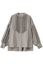 【マリリンムーン/MARILYN MOON】のモダンタックフリルシャツ 人気、トレンドファッション・服の通販 founy(ファニー) ファッション Fashion レディースファッション Fashion for Women トップス・カットソー Cut & Sew Tops シャツ・ブラウス・オフィスカジュアル Elegant Blouses & Button-Ups オケージョン Occasion Wear コンパクト Compact, Small Size ジャケット Jacket, Outerwear スリーブ Sleeve, Long Sleeve / Short Sleeve バランス Balance, Style Balance ロング Long, Long-Length 人気 Popular, Best Seller thumbnail グレー|ID: prp329100004876978 ipo3291000000036377382