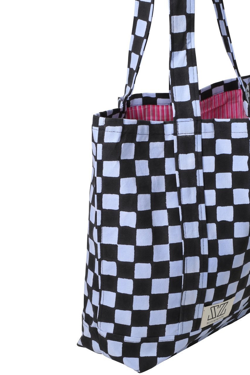 【エスゼット ブロックプリント/SZ Blockprints】のSMALL TOTE DOUBLE CHECK スモールトートバッグ 大人の最旬トレンドファッション＆コーディネート founy(ファウニー) 　ファッション　Fashion　レディースファッション　Fashion for Women　バッグ　Bags　スマート　Smart, Elegant　ダブル　Double, Double-Breasted　チェック　Check, Plaid, Tartan　財布　Wallet, Purse　other-4|ID: prp329100004876982 ipo3291000000036641397