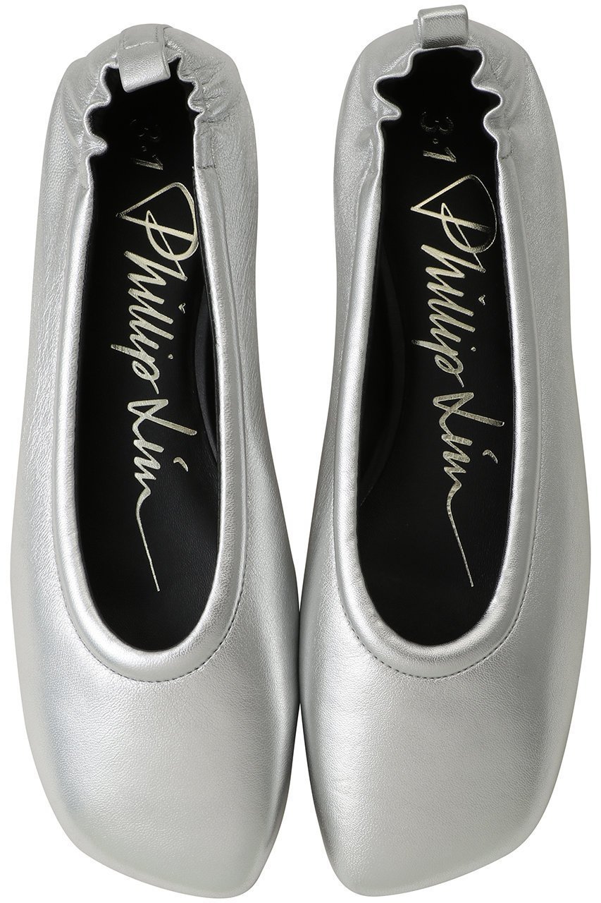 【スリーワン フィリップリム/3.1 Phillip Lim】のストレッチバック バレフラットシューズ インテリア・キッズ・メンズ・レディースファッション・服の通販 founy(ファニー) 　ファッション　Fashion　レディースファッション　Fashion for Women　バッグ　Bags　シューズ　Shoes, Footwear　ストレッチ　Stretch, Stretchy Fabric　バレエ　Ballet, Ballet Style　フィット　Fit, Slim Fit　フォルム　Silhouette, Form　フラット　Flat, Flat Shoes　新作・新入荷　New Arrivals / New In　シルバー|ID: prp329100004877217 ipo3291000000036381272