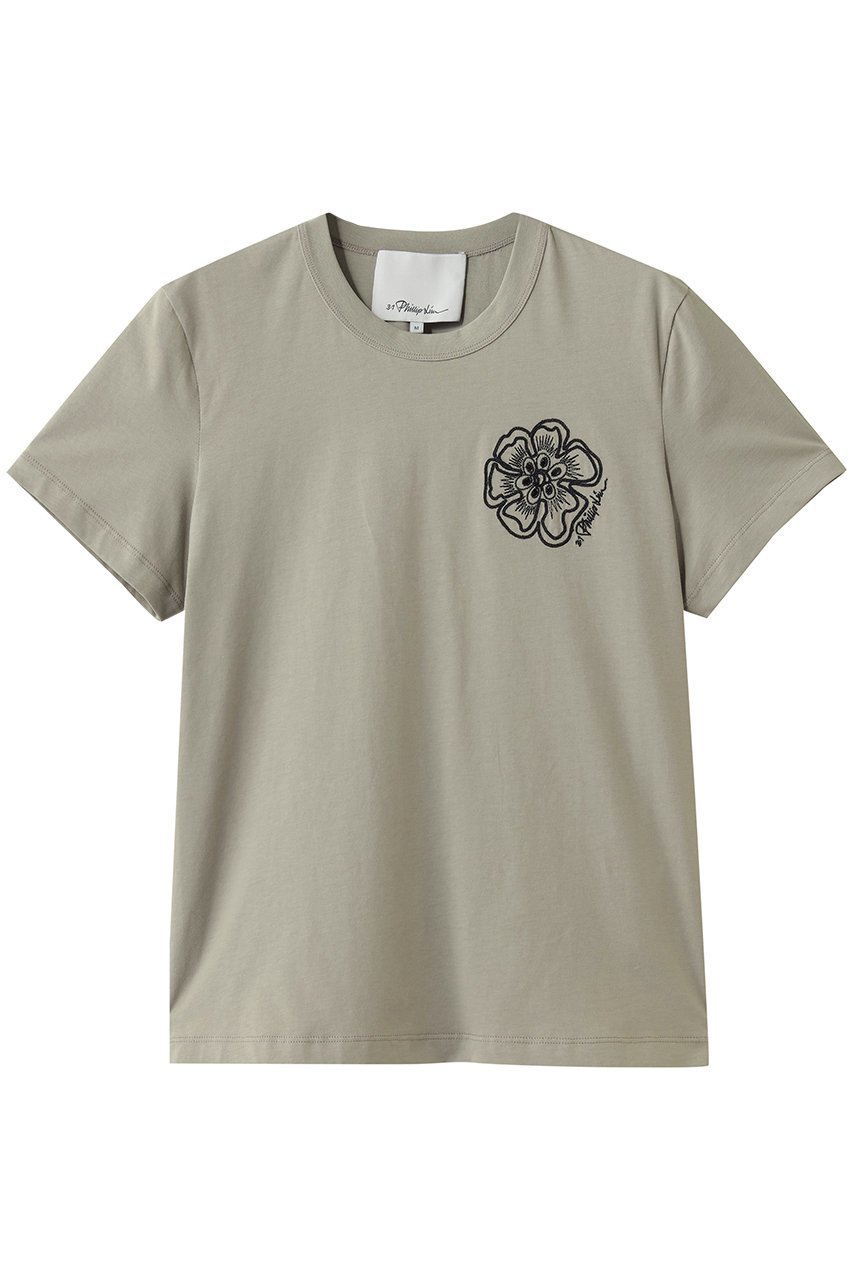 【スリーワン フィリップリム/3.1 Phillip Lim】のフラワー エンブロイダード Tシャツ 人気、トレンドファッション・服の通販 founy(ファニー) 　ファッション　Fashion　レディースファッション　Fashion for Women　トップス・カットソー　Cut & Sew Tops　シャツ・ブラウス・オフィスカジュアル　Elegant Blouses & Button-Ups　ロングTシャツ・Tシャツ　Longline T-Shirts & Tees　カットソー・ベーシックTシャツ　Cut-and-Sewn Tops / Stretch Tees & Basics　ショート　Short, Short Length　スラックス　Slacks, Dress Pants　スリーブ　Sleeve, Long Sleeve / Short Sleeve　フラワー　Flower, Floral　フレア　Flare, Flared　マニッシュ　Mannish, Boyish　ワイド　Wide, Wide Fit　エレガント 上品　Elegant　新作・新入荷　New Arrivals / New In　 other-1|ID: prp329100004877225 ipo3291000000036381326