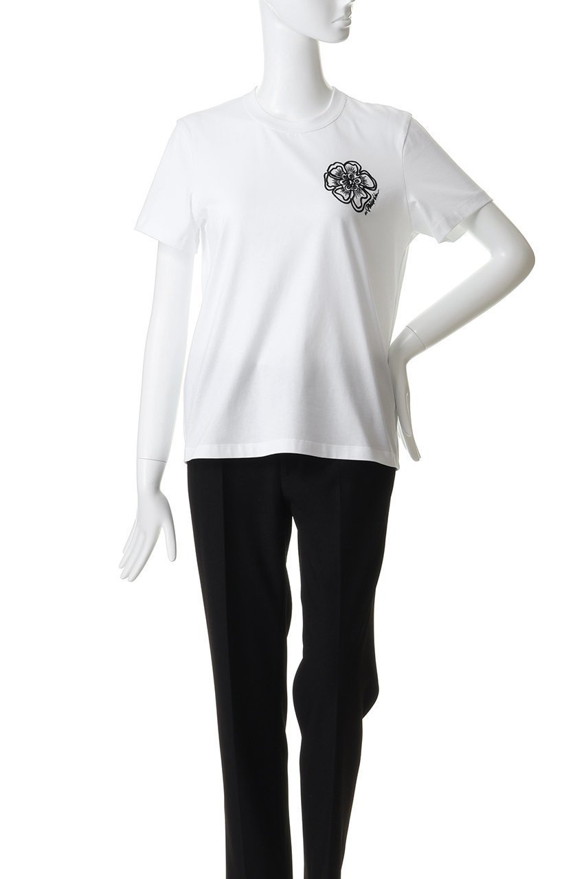 【スリーワン フィリップリム/3.1 Phillip Lim】のフラワー エンブロイダード Tシャツ 人気、トレンドファッション・服の通販 founy(ファニー) 　ファッション　Fashion　レディースファッション　Fashion for Women　トップス・カットソー　Cut & Sew Tops　シャツ・ブラウス・オフィスカジュアル　Elegant Blouses & Button-Ups　ロングTシャツ・Tシャツ　Longline T-Shirts & Tees　カットソー・ベーシックTシャツ　Cut-and-Sewn Tops / Stretch Tees & Basics　ショート　Short, Short Length　スラックス　Slacks, Dress Pants　スリーブ　Sleeve, Long Sleeve / Short Sleeve　フラワー　Flower, Floral　フレア　Flare, Flared　マニッシュ　Mannish, Boyish　ワイド　Wide, Wide Fit　エレガント 上品　Elegant　新作・新入荷　New Arrivals / New In　other-2|ID: prp329100004877225 ipo3291000000036381329