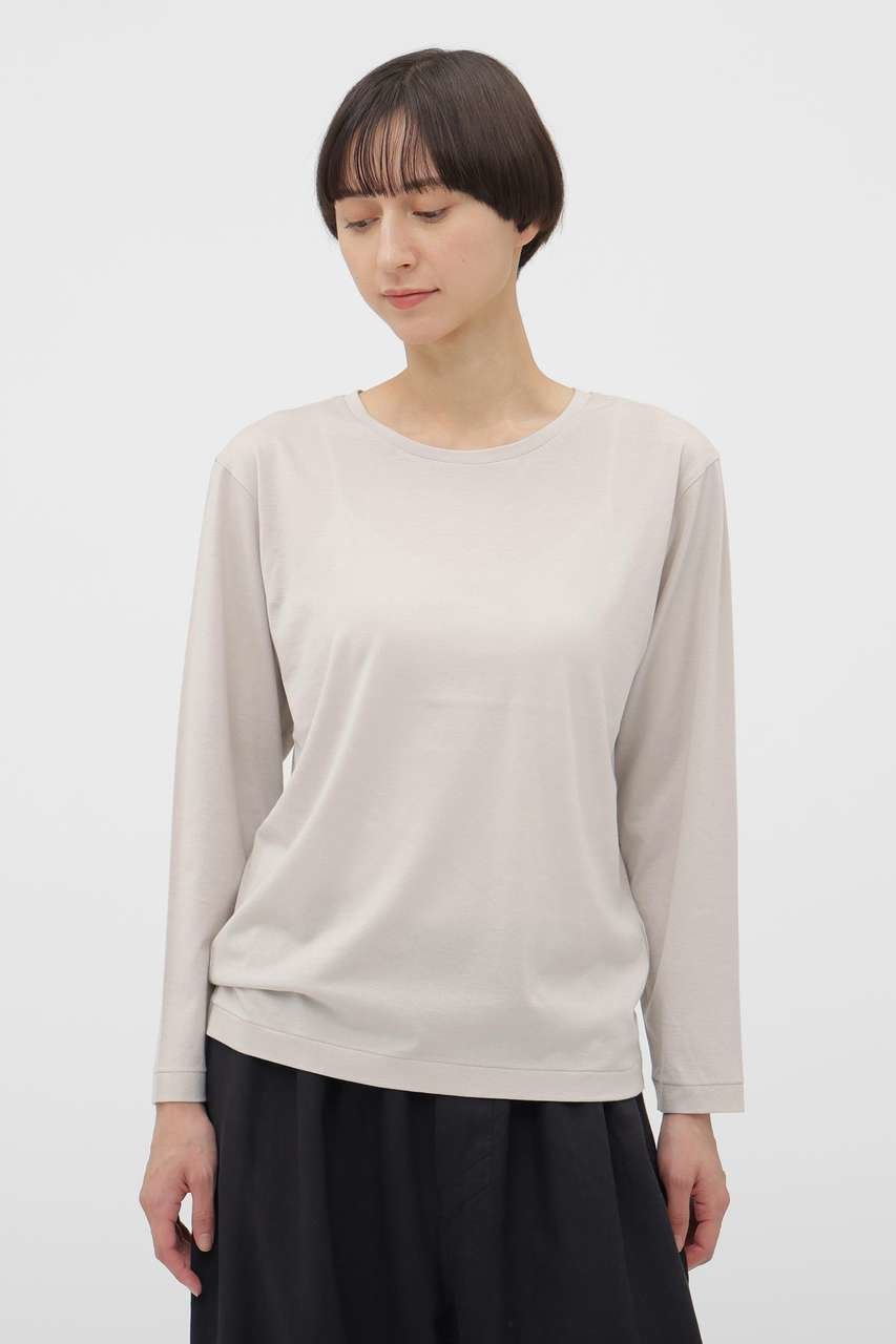 【マーガレットハウエル/MARGARET HOWELL】のSUPERFINE COTTON JERSEY TOP 人気、トレンドファッション・服の通販 founy(ファニー) 　ファッション　Fashion　レディースファッション　Fashion for Women　トップス・カットソー　Cut & Sew Tops　シャツ・ブラウス・オフィスカジュアル　Elegant Blouses & Button-Ups　ロングTシャツ・Tシャツ　Longline T-Shirts & Tees　カットソー・ベーシックTシャツ　Cut-and-Sewn Tops / Stretch Tees & Basics　インナー　Innerwear　シンプル　Simple, Minimal　スリーブ　Sleeve, Long Sleeve / Short Sleeve　フィット　Fit, Slim Fit　プリント　Print, Printed Pattern　ロング　Long, Long-Length　新作・新入荷　New Arrivals / New In　 other-1|ID: prp329100004877238 ipo3291000000036381432