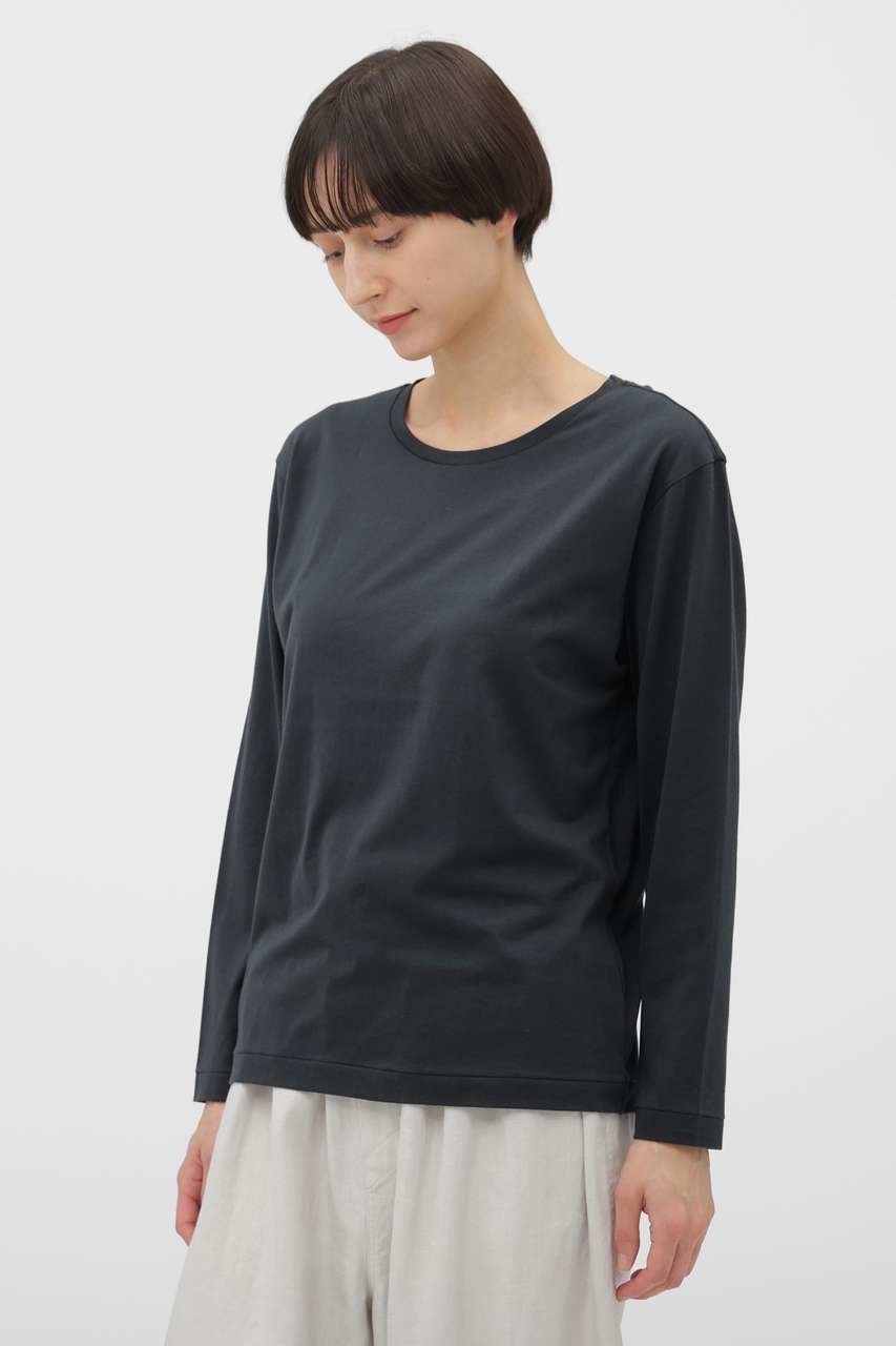 【マーガレットハウエル/MARGARET HOWELL】のSUPERFINE COTTON JERSEY TOP インテリア・キッズ・メンズ・レディースファッション・服の通販 founy(ファニー) 　ファッション　Fashion　レディースファッション　Fashion for Women　トップス・カットソー　Cut & Sew Tops　シャツ・ブラウス・オフィスカジュアル　Elegant Blouses & Button-Ups　ロングTシャツ・Tシャツ　Longline T-Shirts & Tees　カットソー・ベーシックTシャツ　Cut-and-Sewn Tops / Stretch Tees & Basics　インナー　Innerwear　シンプル　Simple, Minimal　スリーブ　Sleeve, Long Sleeve / Short Sleeve　フィット　Fit, Slim Fit　プリント　Print, Printed Pattern　ロング　Long, Long-Length　新作・新入荷　New Arrivals / New In　グレー|ID: prp329100004877238 ipo3291000000036381434