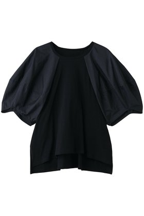 【ランバン オン ブルー/LANVIN en Bleu】 コクーンスリーブコンビカットソー人気、トレンドファッション・服の通販 founy(ファニー) ファッション Fashion レディースファッション Fashion for Women トップス・カットソー Cut & Sew Tops シャツ・ブラウス・オフィスカジュアル Elegant Blouses & Button-Ups ロングTシャツ・Tシャツ Longline T-Shirts & Tees カットソー・ベーシックTシャツ Cut-and-Sewn Tops / Stretch Tees & Basics カットソー Cut and Sewn Top ショート Short, Short Length シンプル Simple, Minimal スリーブ Sleeve, Long Sleeve / Short Sleeve ヘムライン Hemline, Bottom Cut ボトム Bottoms, Lower Wear 新作・新入荷 New Arrivals / New In |ID:prp329100004877247