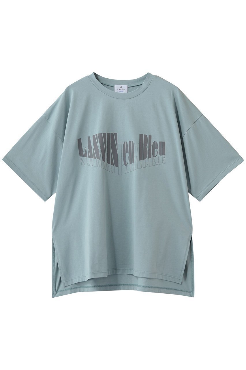 【ランバン オン ブルー/LANVIN en Bleu】のSummer paradise ロゴTシャツ 人気、トレンドファッション・服の通販 founy(ファニー) 　ファッション　Fashion　レディースファッション　Fashion for Women　トップス・カットソー　Cut & Sew Tops　シャツ・ブラウス・オフィスカジュアル　Elegant Blouses & Button-Ups　ロングTシャツ・Tシャツ　Longline T-Shirts & Tees　カットソー・ベーシックTシャツ　Cut-and-Sewn Tops / Stretch Tees & Basics　ショート　Short, Short Length　スリット　Slit, Slit Detail　スリーブ　Sleeve, Long Sleeve / Short Sleeve　フロント　Front, Front Design　夏　Summer　新作・新入荷　New Arrivals / New In　 other-1|ID: prp329100004877249 ipo3291000000036381516